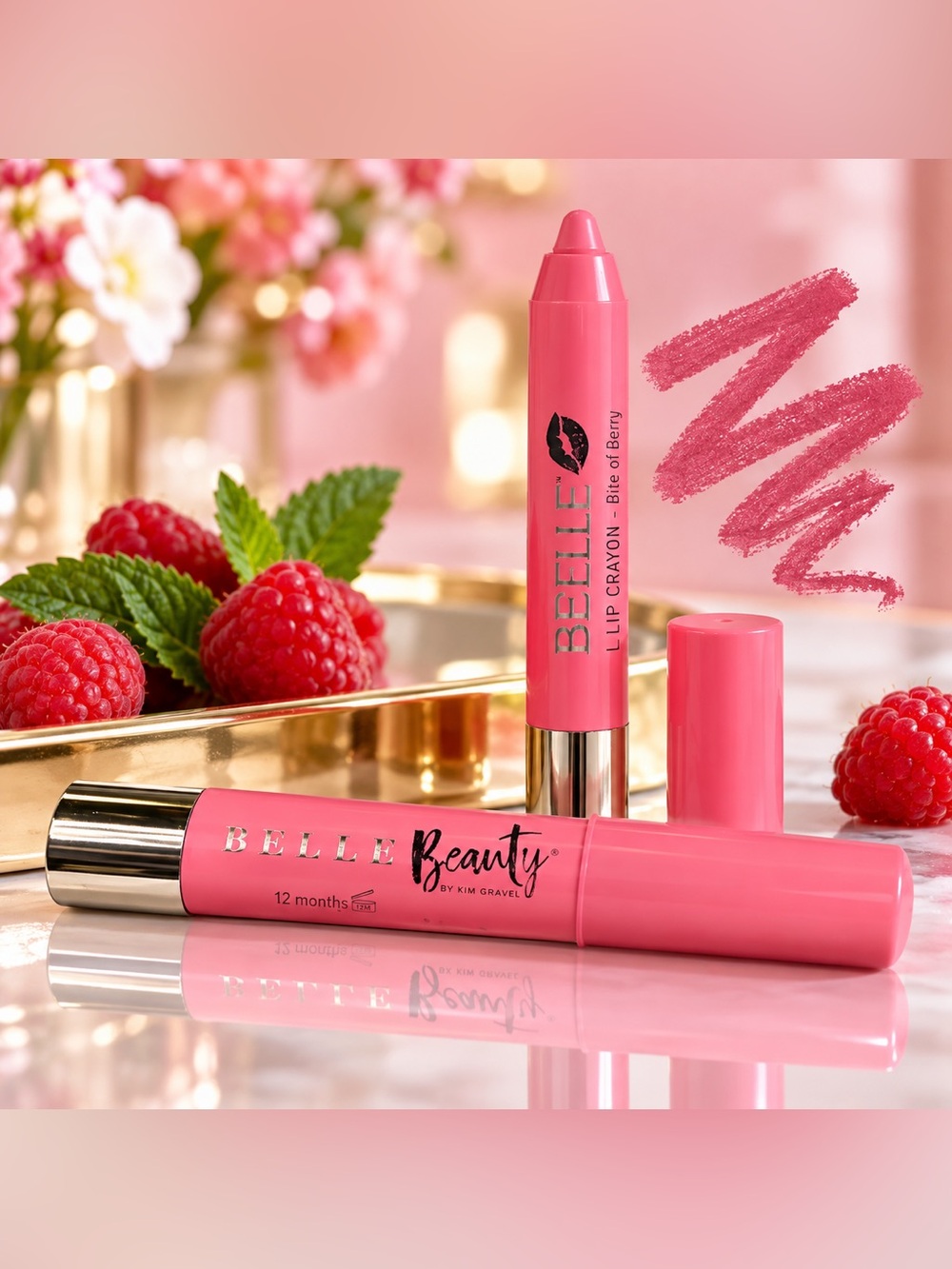 Belle Beauty Lip Crayon - Berry Pink Shade